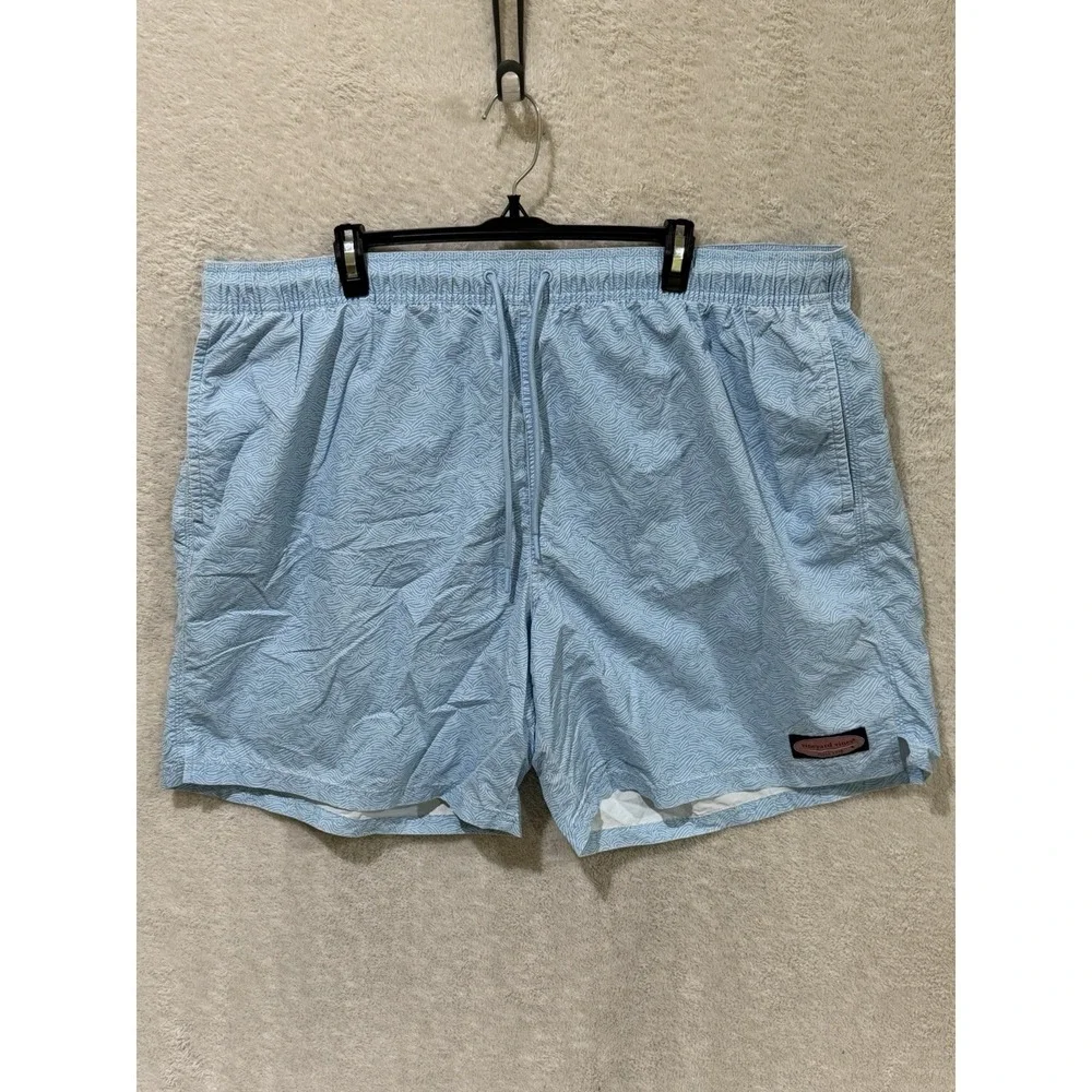 Vineyard Vines Mens 2XB Swim Trunks Shorts Blue White Swirl Mesh Lined